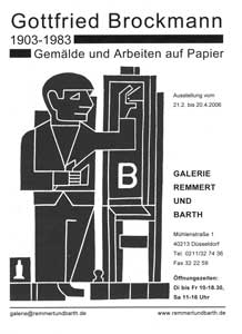 Plakat zur 
				Brockmann−Ausstellung bei Remmert und Barth, 2006